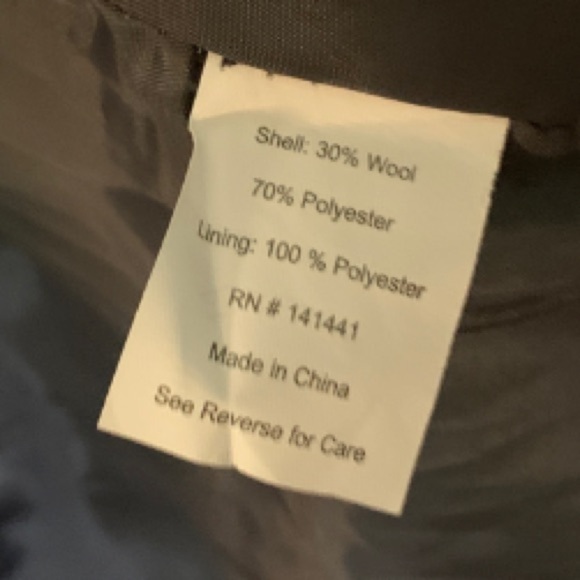 Ladies Grey Pea Coat Size Medium Alpine Swiss Double Breasted Wool Blend Jacket - Picture 5 of 8